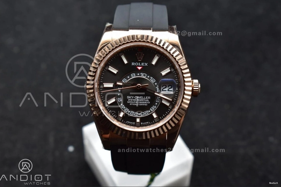 A23J (Gain Weight) Strap ZF 336235 1:1 1097 QuickDry RG Dial Grey Best Oyster-flex on Sky-Dweller Edition 0708